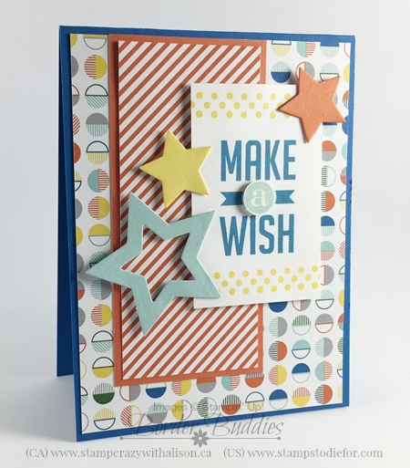 Schoolhouse Designer Paper and Perfect Pennant Birthday Card #borderbuddies #stampinup