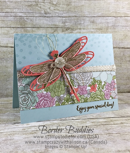 Dragonfly Dreams stamp set and Detailed Dragon Fly Thinlits by Stampin' Up! www.stampstodiefor.com