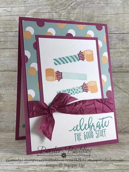 Border Buddy handmade birthday card using the Picture Perfect Birthday stamp set from Stampin Up happiest birthdays