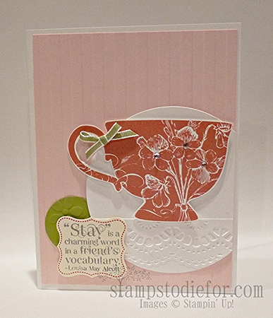 Hand Stamped Card with Tea Shoppe Stamp Set