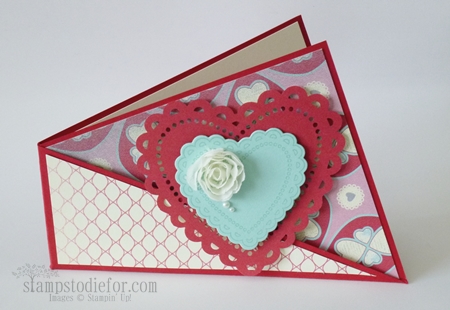 Valentines Card Hand Stamped