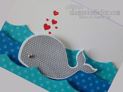 Hand stamped card, Oh Whale Stamp set, stampinup