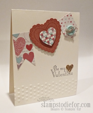 Hearts a Flutter Valentine Card Pennant