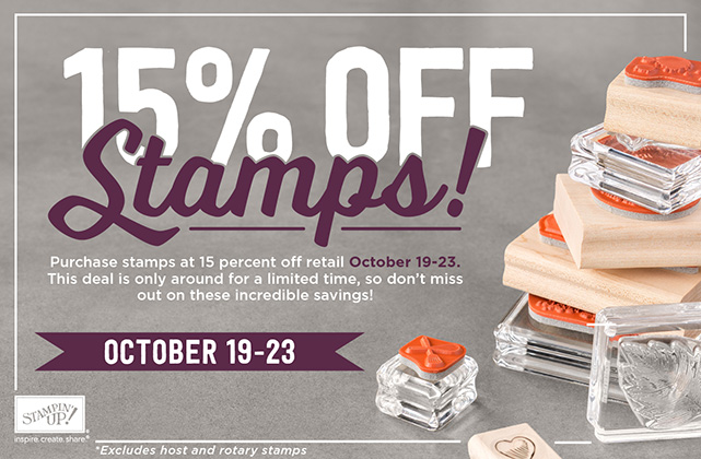 Stampin Up 15% off