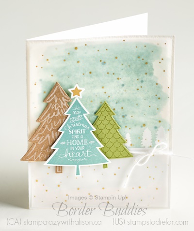 Peaceful Pines stamp set and Perfect Pines Framelits 1