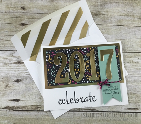 Number of Years Happy New Years Card 2016 Occassions Stampin' Up! Catalog www.stampstodiefor.com #stampinup #numberofyears #newyearscard 2