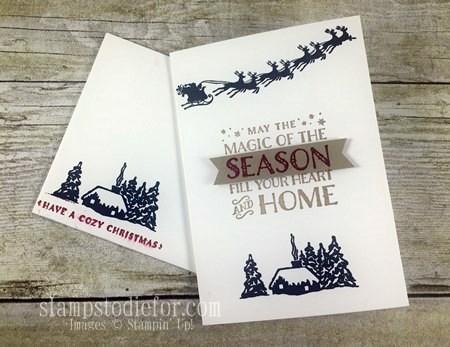 Quick and Easy Cozy Christmas Note Cards #stampinup #cleanandsimple www.stampstodiefor.com