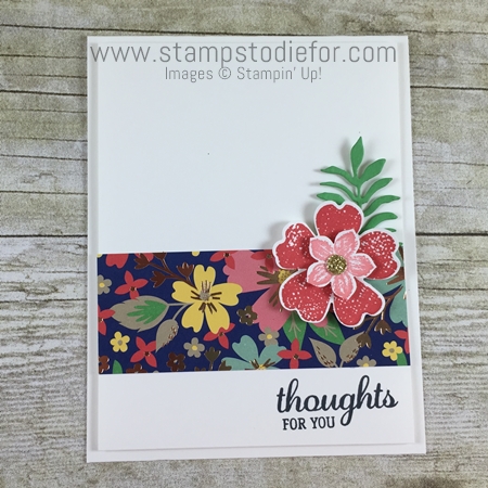 Stampin Up Flower Shop Stamp Set and Pansy Punch Quick and Easy, clean and simple Card www.stampstodiefor