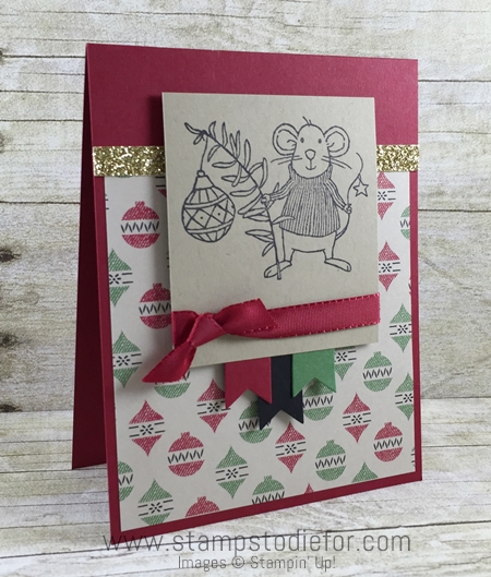 Sunday Sketches SS007 Stampin Up Merry Mice Stamp Set Christmas Card - no coloring -3 www.stampstodiefor.com
