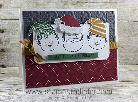 Hand Stamped Christmas Card using Jolly Friends Stamp Set by Stampin' Up!