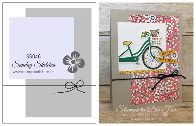 Sunday Sketches SS046 Bike Rde stamp set and Build a Bike Framelits by Stampin' Up! www.stampstodiefor-horz