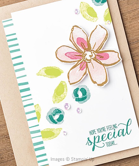 Garden of Bloom stamp set by Stampin' Up! Two Step Stamping www.stampstodiefor.com set sample embossed