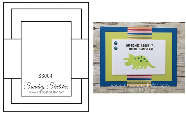 Sunday Sketches SS004 by Stamps to die for - No Bones About It Stamp Set by Stampin' Up!