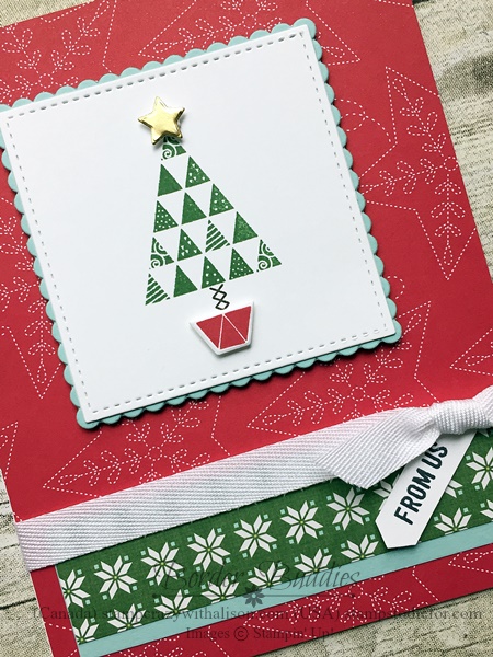 Border Buddy Saturday Christmas Quilt & Quilte Builder Framelits by Stampin ' Up! www.stampstodiefor.com Real Read & Garden Green 2