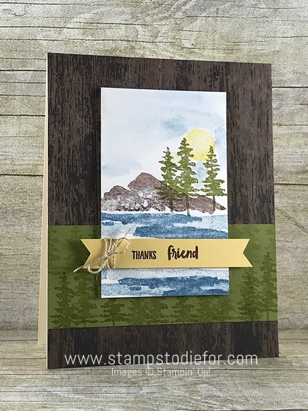 Hand stamped card for men using the Waterfront stamp set by Stampin Up