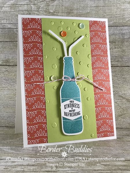 Hand made card using Bubble Over Stamp Set & Bottles & Bubbles Framlits Dies by Stampin Up Card 4