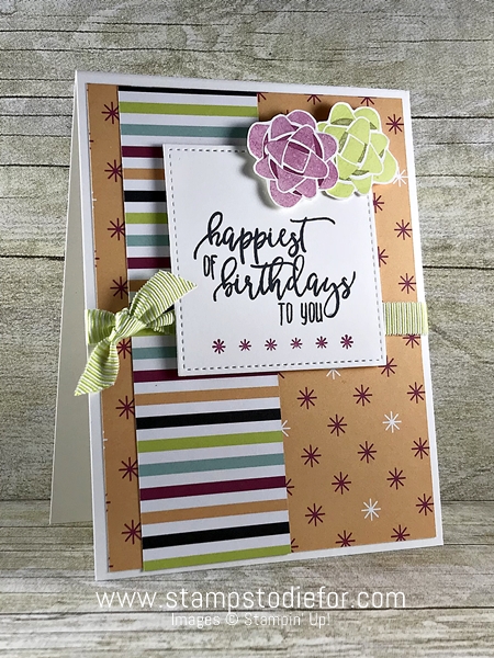 SS021 Hand stamped birthday card using the Picture Perfect Birthday stamp set by Stampin Up 1