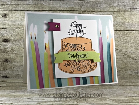 Hand Stamped Birthday Cake Card using the Cake Soiree stamp set by Stampin Up 3