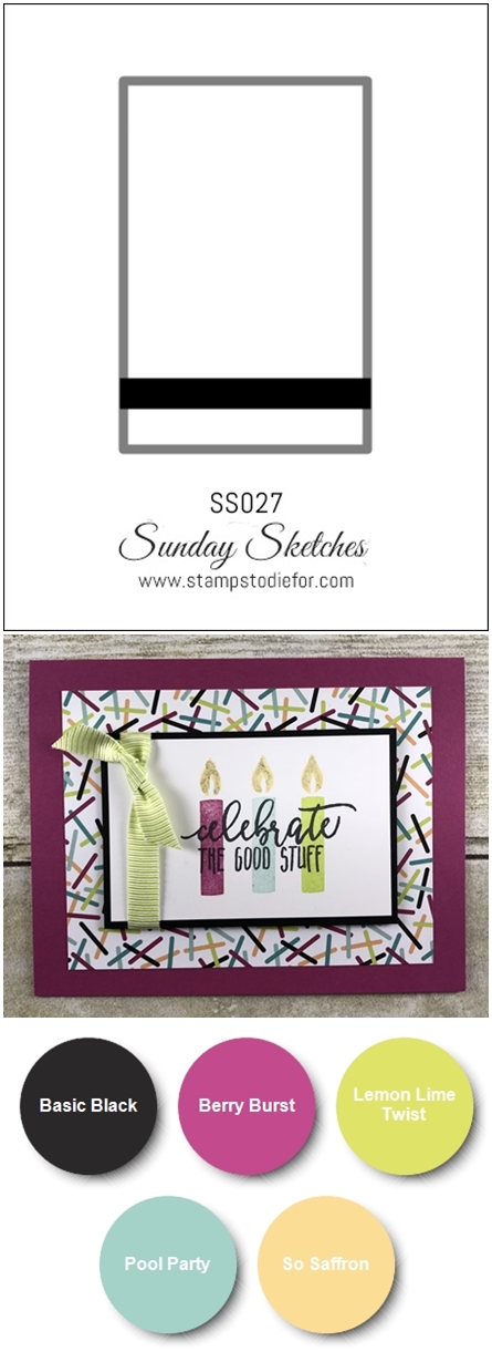 SS027 handstamped birthday card using Picture Perfect Birthday stamp set by Stampin Up vert