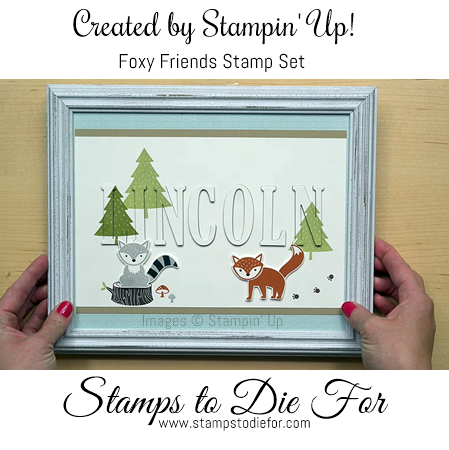 Framed punch art using the Fox Friends Stamp Set and Punch by Stampin' Up!