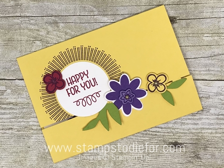 Bouquet Blooms Stamp Set and Gatefuld Blossoms Framelits Dies by Stampin' Up! www.stampstodiefor.com yellow