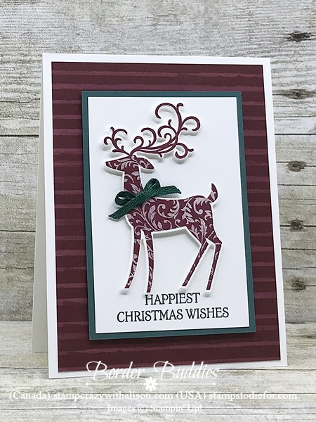 Border Buddy Monthly PDF Dashing Deer stamp set and Dashing Along paper by Stampin' Up! Card 1b www.stampstodiefor.com 