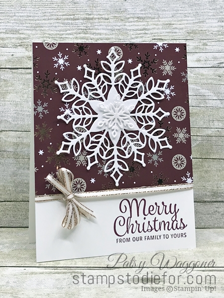 Snowflake Snowflake Trinket Dies by Stampin' Up! Merry Christmas Card Merry Merlot  www.stampstodiefor.com