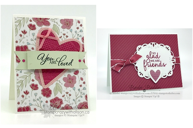 One Sheet Wonder Cards all my love stampin  up suite