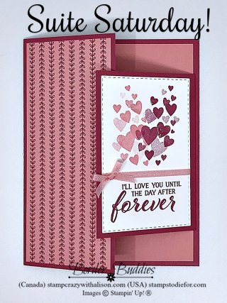 Suite Saturday Card created using the All My Love Suite by Stampin' Up! with a fun Fold 2