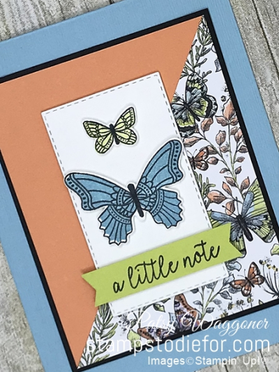 Card Created using the One Sheet Wonder Piece G Botanical Butterfly Stampin Up Designer Paper