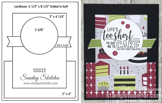 Card created using Sunday Sketches SS022 using Amazing Life Stamp Set and Broadway Bond Paper #amazinglife #stampinup horz
