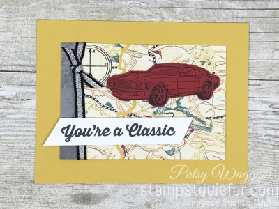 Card created using piece E One Sheet Wonder Classic Gear Designer Paper by Stampin' Up!  #loveitchopit #simplestamping straight