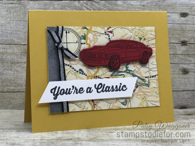 Card created using piece E One Sheet Wonder Classic Gear Designer Paper by Stampin' Up!  #loveitchopit #simplestamping slant (2)