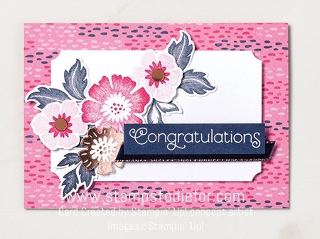 Congratulations card everything is rosy stampin up