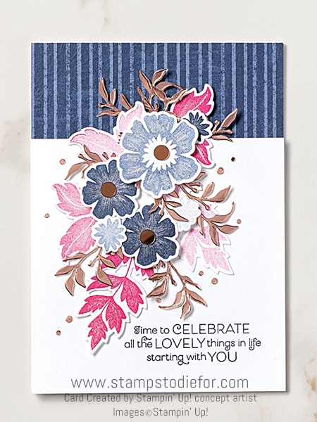 Celabrate card everything is rosy by stampin up