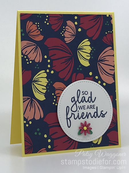 Quick and Easy Card made with One Sheet Wonder Piece A Happiness Blooms Designer Paper by Stampin Up #loveitchopit #simplestamping