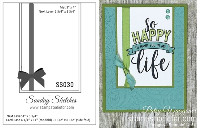 Card stamped using Sunday Sketches SS030 and the Amazing Lift Stamp Set #stampinup horz