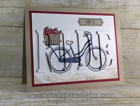 Bike ride stamp set and big shot letters