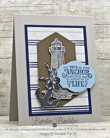 Come Sail Away Suite by Stampin' Up! Border Buddy FREE pdf Tutorial card 1