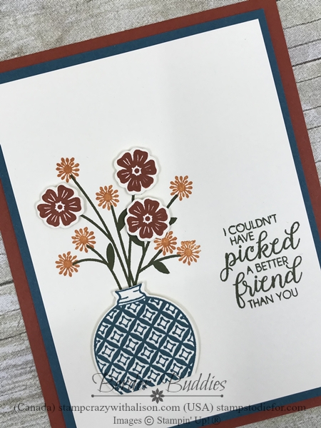 Friend Card made with Christmas Gleaming & Beautiful Bouquet Stamp Sets by Stampin' Up slant