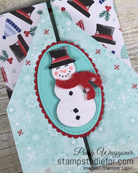 Double Gate Fold Card using Let it Snow Suite of Products by Stampin Up slant