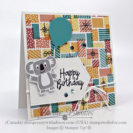 Just in CASE card created using the Birthday Bonanza Suite by Stampin' Up! 2-27 