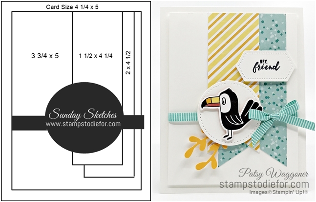 Sunday Sketches Card Sketch Bonanza Buddies stamp set by Stampin' Up! Candle Card 2-2 horz