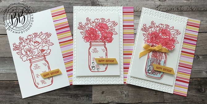 Jar of Flowers Stepped Up Cards