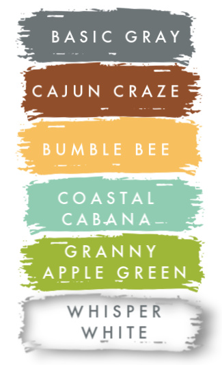 Just in CASE color palette Basic Gray  Coastal Cabana  Granny Apple Green  Bumble Bee  Cajun Craze by Stampin’ Up!®
