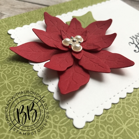September Border Buddy Free PDF Tutorial Card using Poinsettia Dies by Stampin' Up! 3