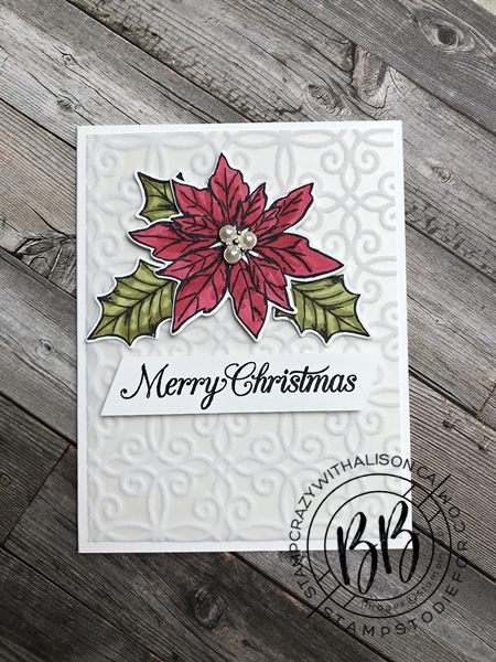 September Border Buddy Free PDF Tutorial Card using Poinsettia Place Suite of products by Stampin' Up!