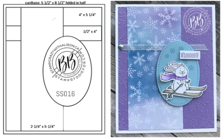 Sunday Sketches card sketches by Border Buddy's Alison Solven and Patsy Waggoner Freezin' Fun Suite of products by Stampin' Up! horz