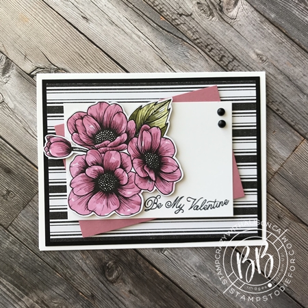 Valentine card createad using the True Love Designer Paper & Always In My Heart Stamp Set by Stampin' Up!