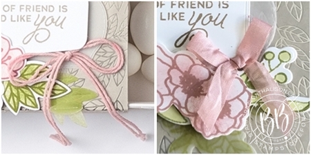 Friend card CASED from page 12 of the Jan-June 2021 Mini catalog using the Bloom & Grow stamp set & Love You Always Specialty paper by Stampin' Up! ribbons